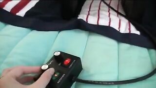 Three girls are having a great fun while enjoying sex with a vibrator