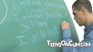 A cute girl was licked by a young man on his knees in a steamy encounter