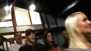 The girls are having fun drinking and fucking at a party