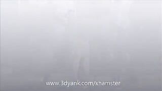 Babe anime has sex with two huge monsters