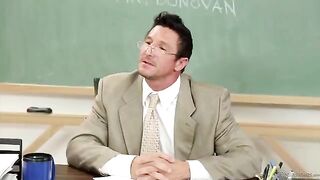 Student gave the teacher a blowjob to get a good mark for her participation