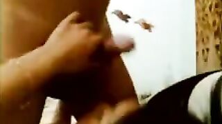 Sexual brunette fucks an Asian guy in the hotel room, showcasing raw passion