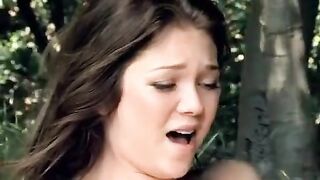 Two lesbians are having fun during a picnic in the park, getting very excited
