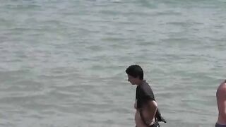Bunch of wet pussies in the sea water, naked beauties bathing