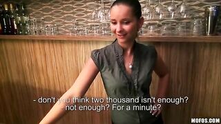 Beautiful bartender agreed to fuck with a customer in HD