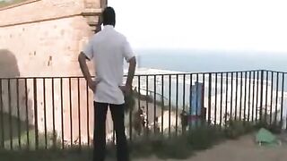 Group sex with many guys and girls in public place