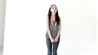 A young and beautiful girl is experiencing her first sexual encounter