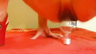 Bottle fisting and anal sex with a large dildo, my favorite!