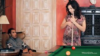 The guy makes cunnilingus to his girlfriend with great passion