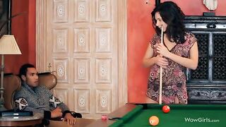 The guy makes cunnilingus to his girlfriend with great passion