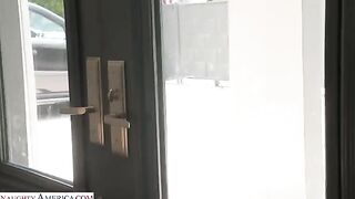 A thin guy managed to fuck juicy brunette ass