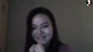 A young and naive Kazakh girl is having her first sex on Skype