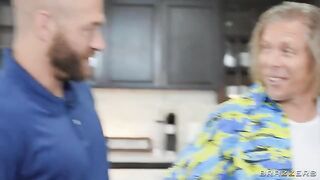 A girl gets attention from two guys and she loves it very much