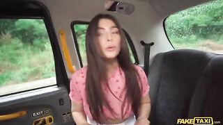 The angry girl gets horny and fucks in a car on a date