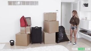 Petite Asian girl is moving to a new house and needs help