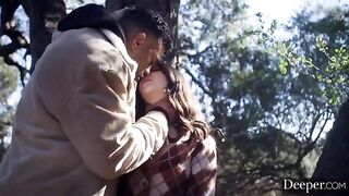 Babe fucks in her holes with a guy and his huge cock in an intense threesome