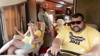 A girl hitchhiker gets a wild ride from a guy in his car