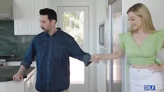 Dad fucks the slutty blonde from the sorority, who is hungry for cock