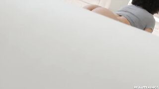 Spying on bubble butt Latina roommate in the yoga room