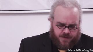 And let the slut go around in a circle! - Gangbang video
