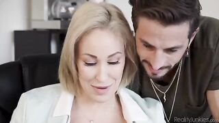 Overworked and needing sex, this blonde is desperate for cock in the office