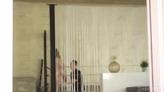 Great threesome sex in an intimate home setting