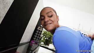The girl is shadowing her boss and masturbating at her work