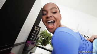 The girl is shadowing her boss and masturbating at her work