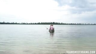 A girl tried to catch a cock in the nature