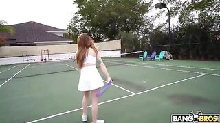 The girl is having a great sex with her tennis coach