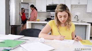 Tutor Tips & Big Natural Tits threesome