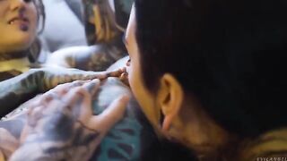Girl uses a strapon to fuck her girlfriend in the ass