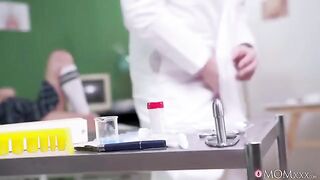 A hot nurse has to treat the doctor's dick that became limp