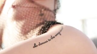 Yes, she's just a fire / She's a stunning beauty, and that's no secret