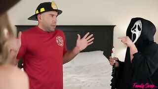 Unexpected visitors have come to the house of two young girls for a surprise