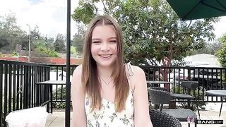 A girl shows her inner world through a camera from the first person