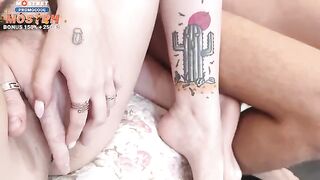 An orgy with four sexy college girls who are not shy to get fucked