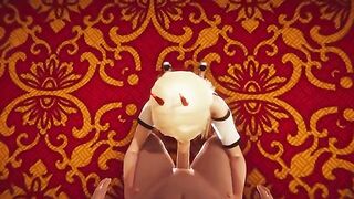 Sweet feet fuck, ass fuck and creampie in a 3D anime animation powered by passion