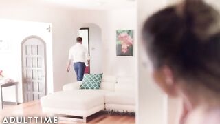 A wife catches her husband in a compromising situation with some adult content
