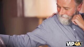 A hot old man fucks a young and beautiful Czech girl hard