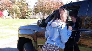 A hot girl got picked up by a horny driver and had to pay with her body