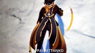 Cosplayer Xiao caught masturbating by Zhongli in a steamy scene