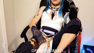 Cosplayer Xiao caught masturbating by Zhongli in a steamy scene