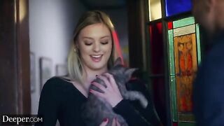 A hot girl has sex with a man in a uniform
