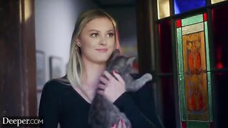 A hot girl has sex with a man in a uniform