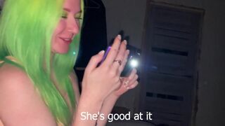 Girl sucks her friend's boyfriend’s cock on a bet after spinning the bottle