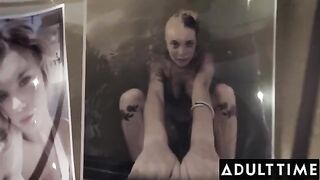 Gabbie Carter's big tits bounce as she rides her husband's cock