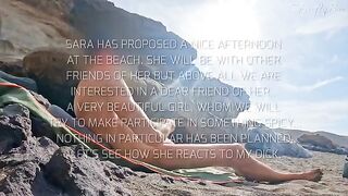 Two girls were caught at the nude beach by a man with a big dick