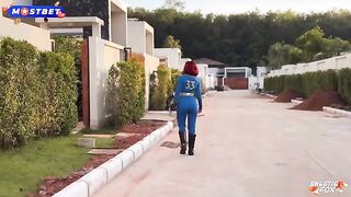 A girl in a power suit has rough sex, showcasing her love for cosplay