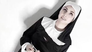 The nun took a vow of chastity, but she had huge tits